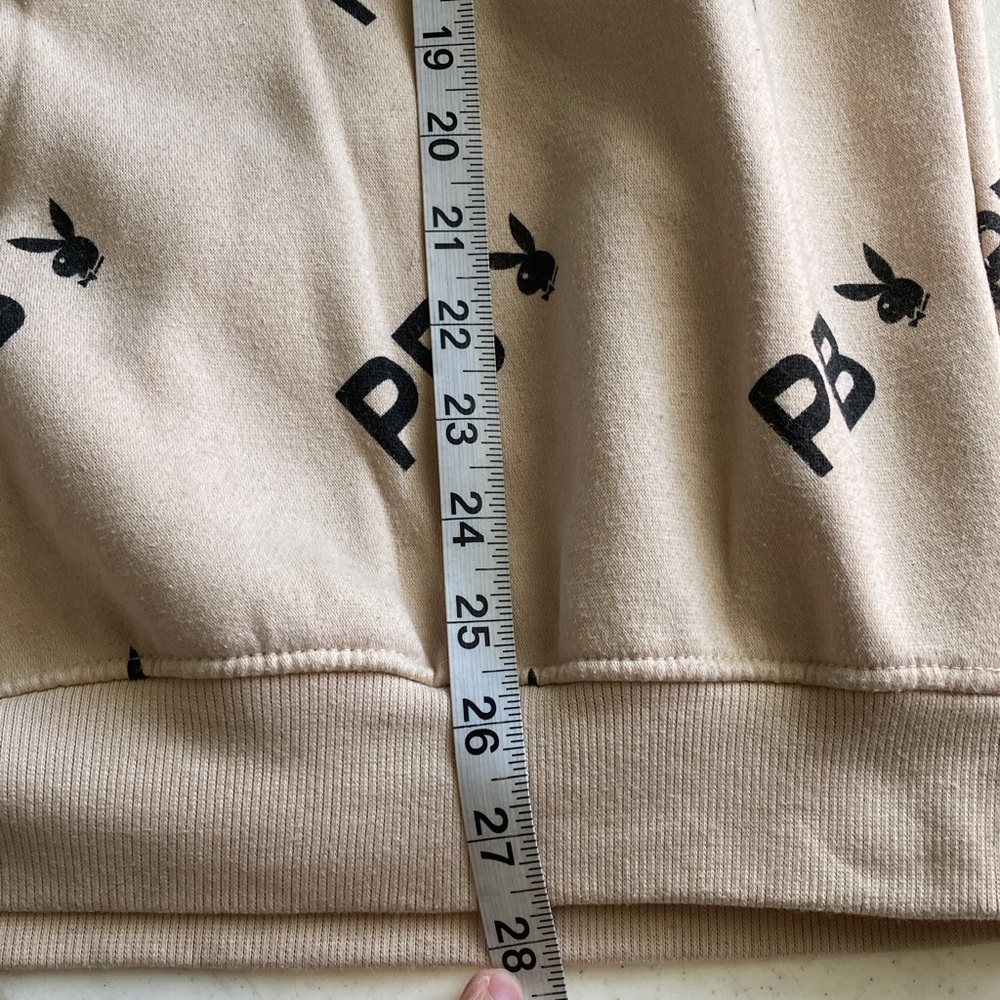 PLAYBOY x Missguided Beige Crewneck Sweater with Black PB & Bunny Logos - Picture 5 of 5